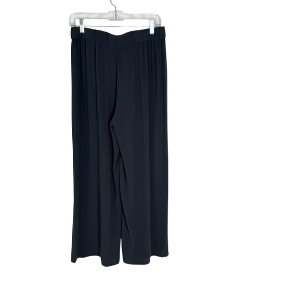 Eileen Fisher 100% Silk Georgette Crepe Wide Gray Leg Pant Size S - Picture 5 of 12